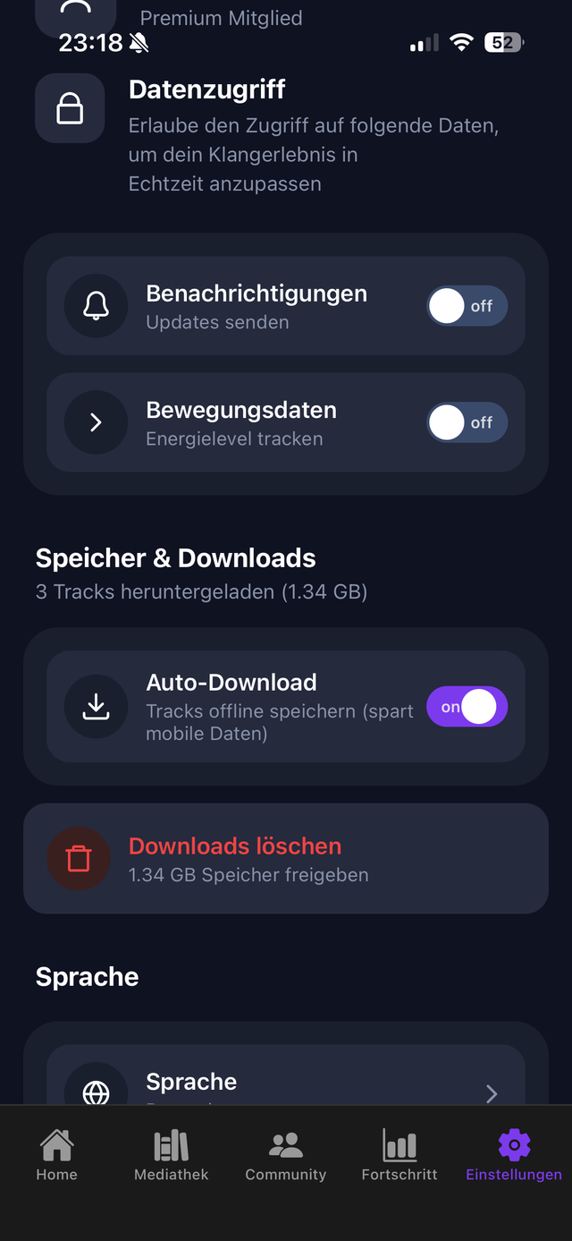 Einstellungen - Dark Mode